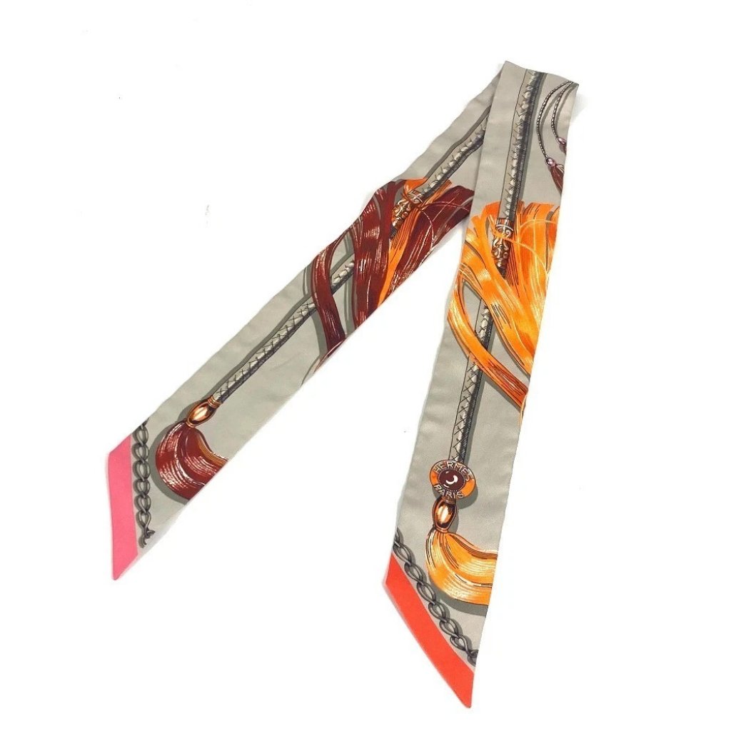 Hermes Twilly Twilly Twilly Bandeauscarf Scarf Silk Gray